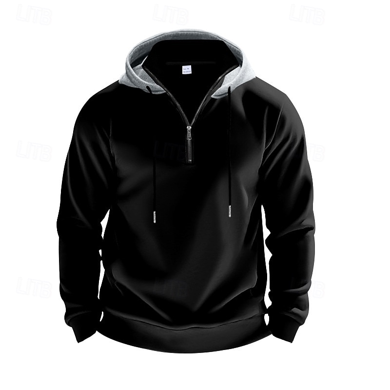 Per uomo Felpa con cappuccio Felpa con cappuccio in pile Aalbicocca Rosso bordeaux Nero Bianco Rosso Con Cappuccio Blocco di colori Con zip Blocco di colore Zip a un quarto Sport & Outdoor Quotidiano del 2025 a $27.99 –P4