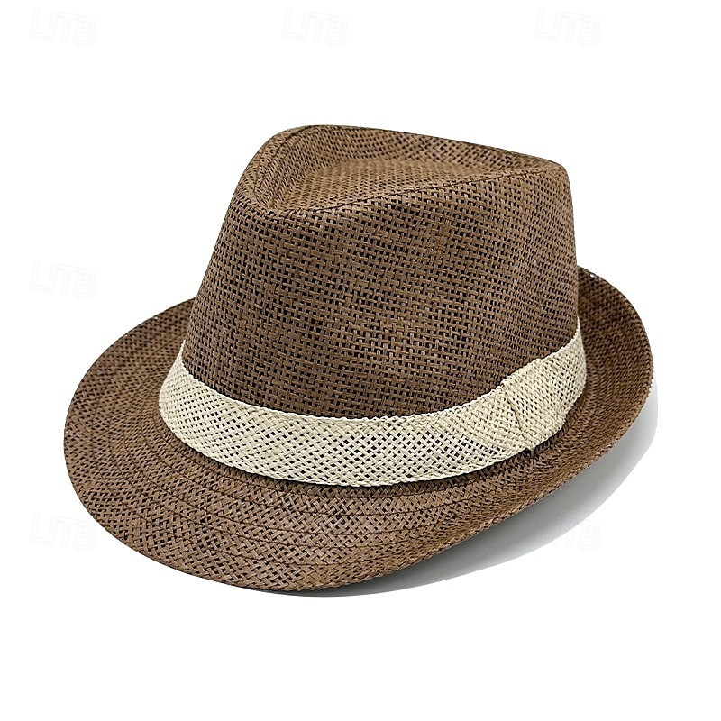 Britse jazzhoed, herenzonbescherming, zonnehoed, strandhoed, strohoed, casual hoed 2025 - $8.49 –P10