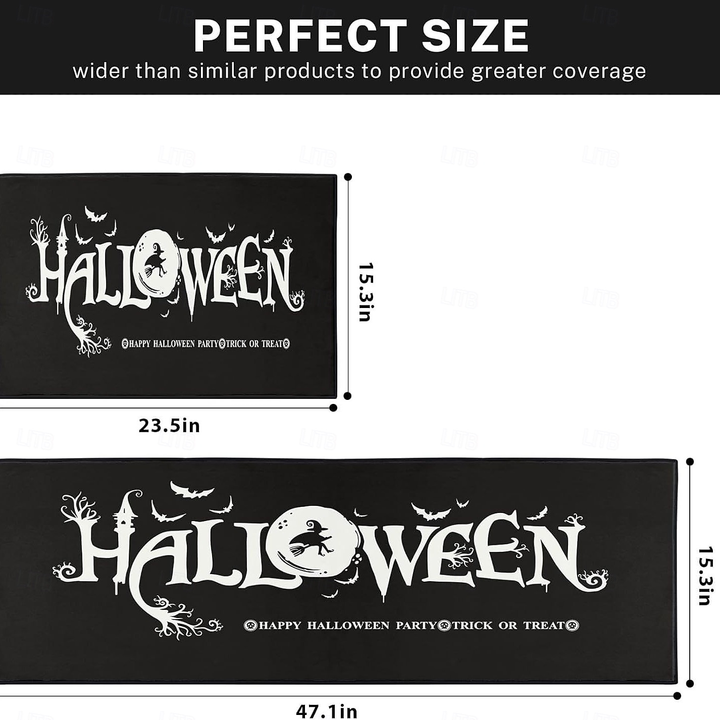 halloweeni konyhaszőnyegek, 2 db konyhaszőnyeg, párnázott, fáradtsággátló konyhaszőnyegek padlóra, csúszásmentes álló asztali szőnyeg, vízálló konyhaszőnyeg-készlet konyhába, padlóra, irodába 2025 - $3.49 –P9