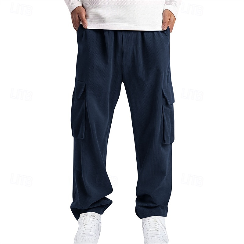 Men's Cargo Pants Trousers Corduroy Pants Multi Pocket Straight Leg Plain Wearable Daily Outdoor Camping & Hiking Fashion Classic Black Yellow 2026 - $27.99 –P9