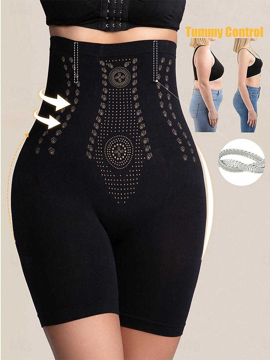Dames Corrigerend ondergoed Corrigerend ondergoed Korte Hoge taille Effen Elastische tailleband Zacht Comfortabel Hoge Elasticiteit Yoga Cuticolor Grijs Zwart Bruin Zomer Lente Strak 2026 - $12.99 –P1