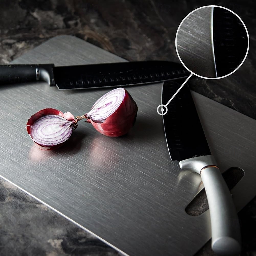 Tocător din oțel inoxidabil 304, tocător alimentar cu două fețe, tocătoare pentru bucătărie, potrivite pentru mașina de spălat vase, tocător pentru mezeluri, carne, fructe &legume 2025 - $13.99 –P2