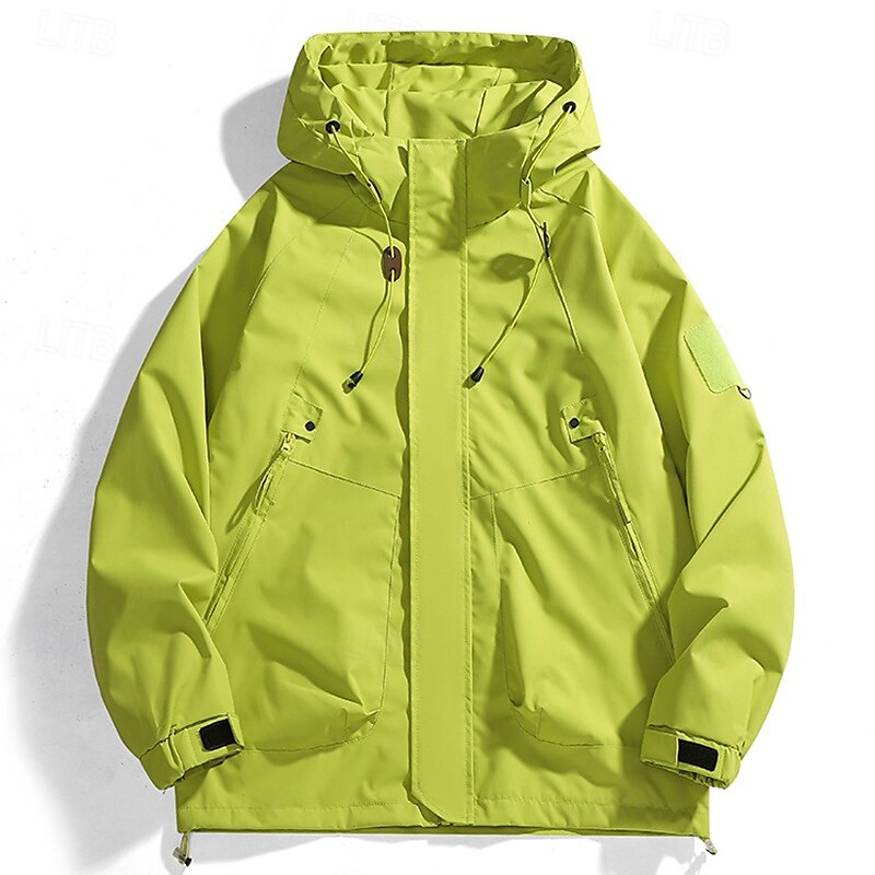 Herren Windjacke Wanderjacke Regenmantel Außen Wasserdicht Winddicht Wanderoutfits Wanderbekleidung Frühling Herbst Oberteil Camping / Wandern / Höhlenforschung Laufen Schwarz Purpur Grün 2025 - $21.99 –P2