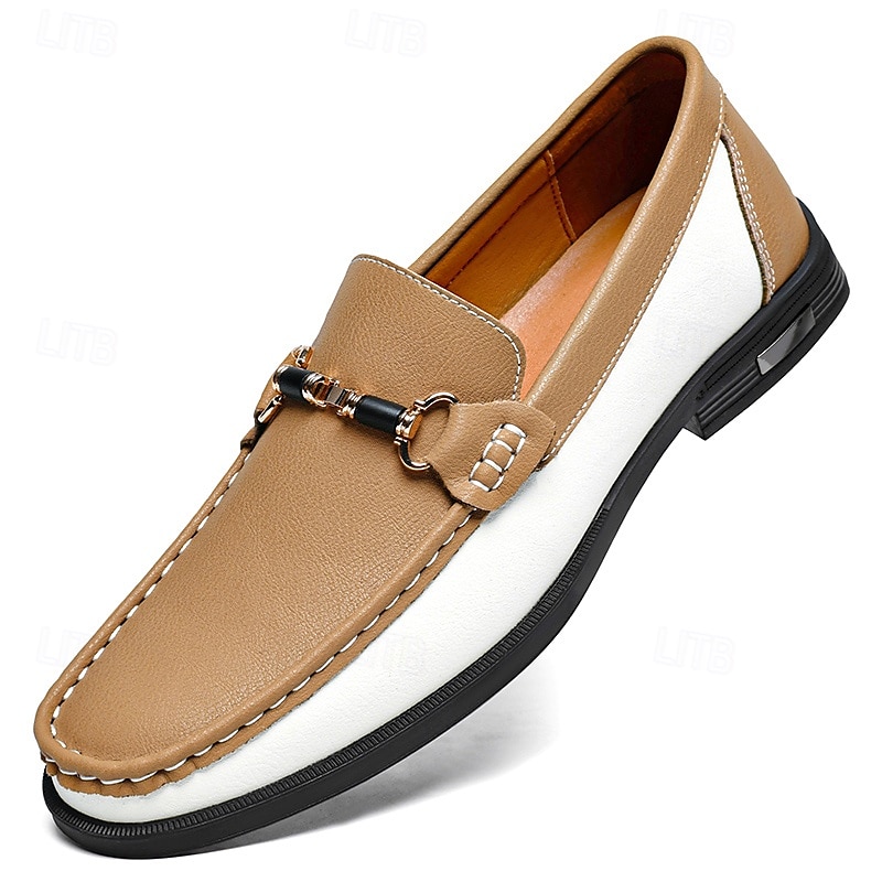 Men's Green and White Faux Leather Moccasin Loafers Fashion Slip-On Driving Shoes for Casual Wear and Spring Outfits 2025 - $46.99 –P2