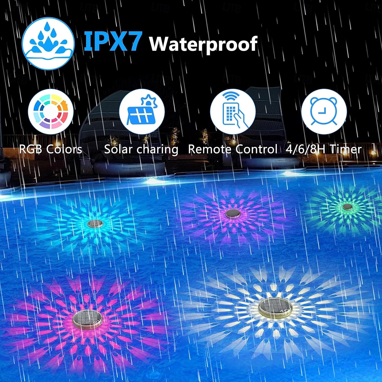 Solar Rechargeable Floating Pool Lights That Float with Remote Control 9 Lighting Timing Mode Waterproof for Inground Pool Bathroom Bathtub Pool Party 2025 - $46.76 –P3