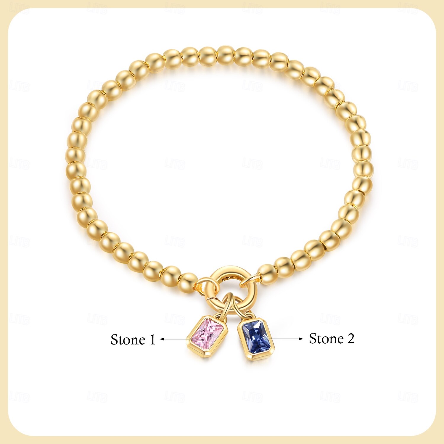 Bracciale con ciondolo con pietra portafortuna - due pietre portafortuna personalizzate da indossare al polso per un tocco di romanticismo. È un regalo perfetto per tua moglie/mamma/fidanzata per San del 2025 a $20.99 –P3