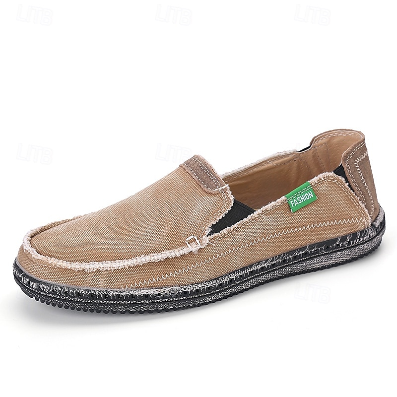 Mocassini da uomo in denim blu con bordo sfrangiato, scarpe casual leggere slip-on per le uscite del fine settimana, le passeggiate estive e il comfort quotidiano del 2025 a $34.99 –P2
