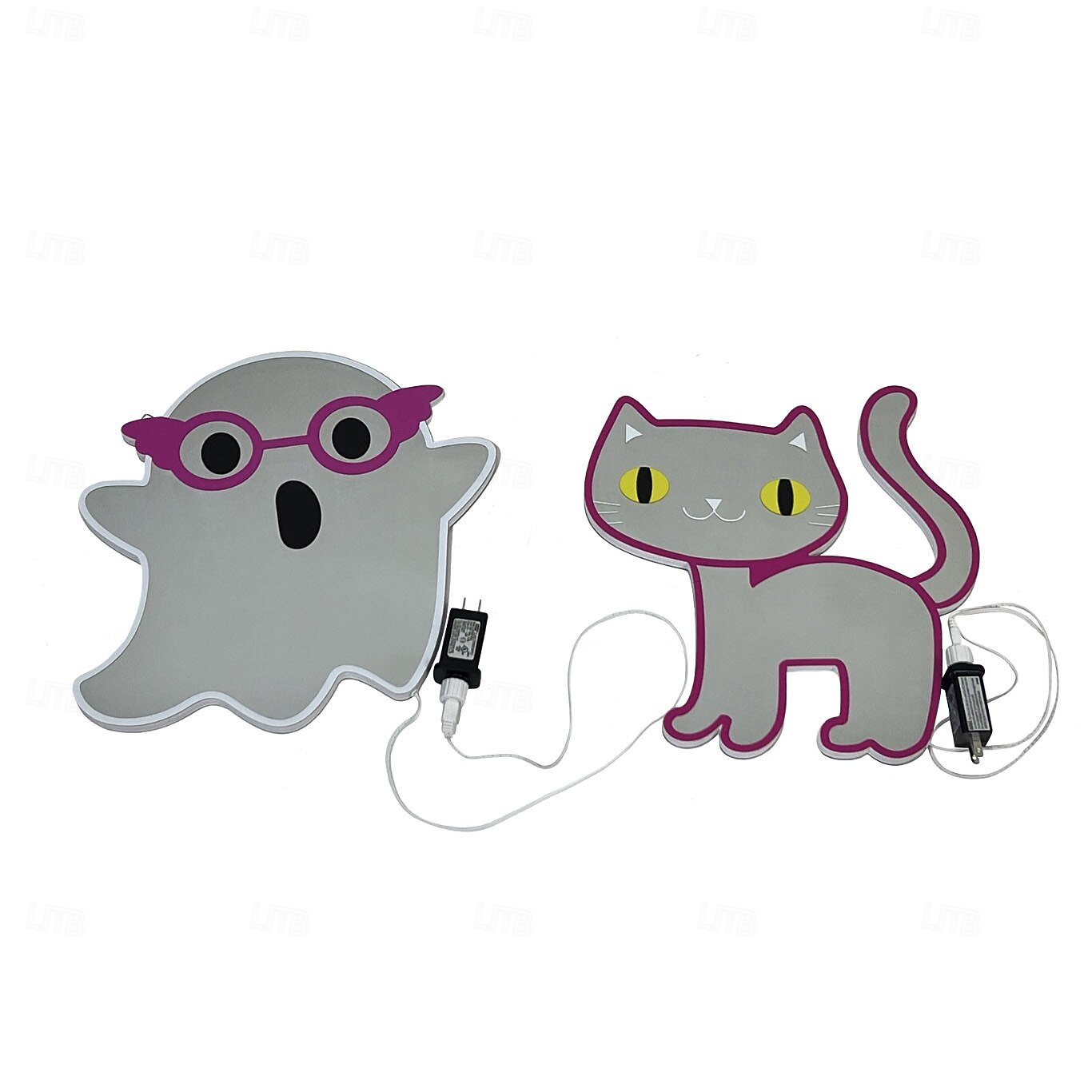 Halloween Infinity Lights Black Cat Light Ghost Light 3D Infinite Mirror Light Tunnel Light Abyss Neon Light Festival Party Decoration Light Us Plug 2025 - $39.99 –P4