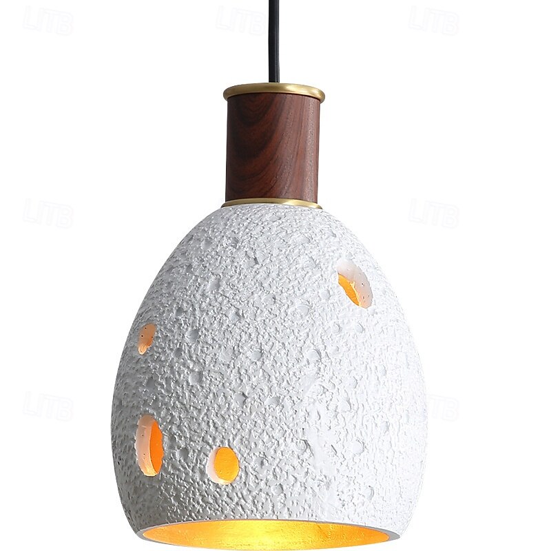 Candelabru din lemn de alamă, corp din piatră de fagure negru/gri/alb, pandantiv, design gol, corp de iluminat de tavan pentru insulă de bucătărie, sufragerie, dormitor, hol, bar, living 2025 - $190.99 –P6