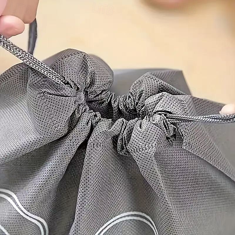 Confezione da 10 sacchetti porta scarpe da viaggio, organizer per scarpe antipolvere in tessuto non tessuto con chiusura a coulisse, finestra trasparente e design con stampa di scarpe bianche del 2025 a $5.49 –P6
