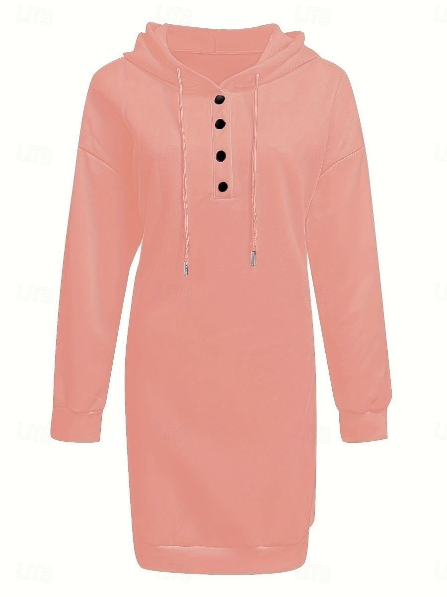 Damen Minikleid Shiftkleid Lässig Täglich Lässiger Schnitt Grafik Langarm Mit Kapuze Schwarz Weiß Rosa Wein Frühling Herbst Winter 2025 - $14.99 –P9