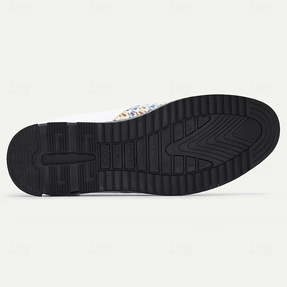 gewebte weiß-blaue Herren-Schnürschuhe mit atmungsaktivem Material und trendigem Design – ideal für Freizeitausflüge, Sommerveranstaltungen und den Alltag 2025 - $42.99 –P6