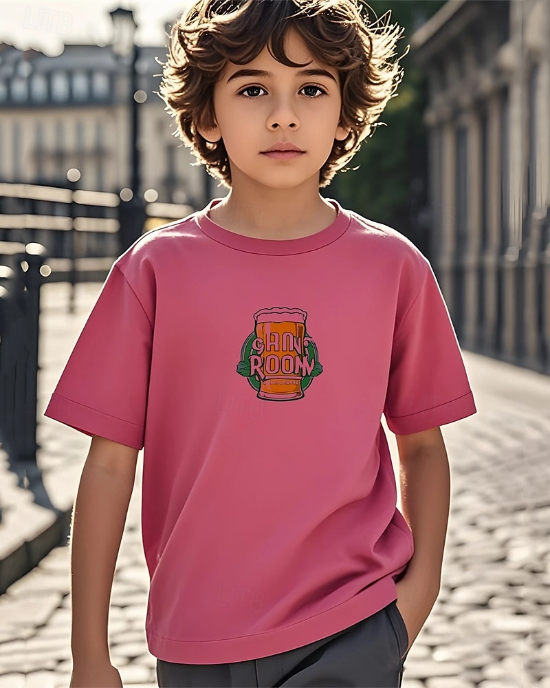 Pojkar 3D Grafisk T-shirt Kortärmad Sommar Vår Mode Grundläggande Barn 4-12 år Rund hals Utomhus Ledigt Dagligen Normal 2025 - zł43.32 –P8