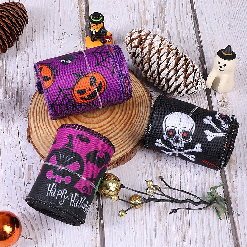 Halloween Burlap Ribbon Rolls with Spider Print, Edge Ribbons for DIY Crafts, Halloween Wreaths, Gift Wrapping and Party Decorations 2025 - $6.99 –P4