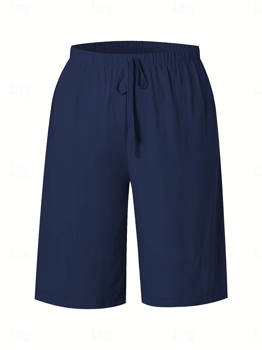 Mulheres chinês Bermudas Férias Moda Básico Comprimento do joelho Cintura Alta Tecido Bolsos Cintura elástica Confortável Macio Micro-Elástica Ao ar livre Rua Verde Militar Azul marinho Preto Branco de 2025 por $13.99 –P10
