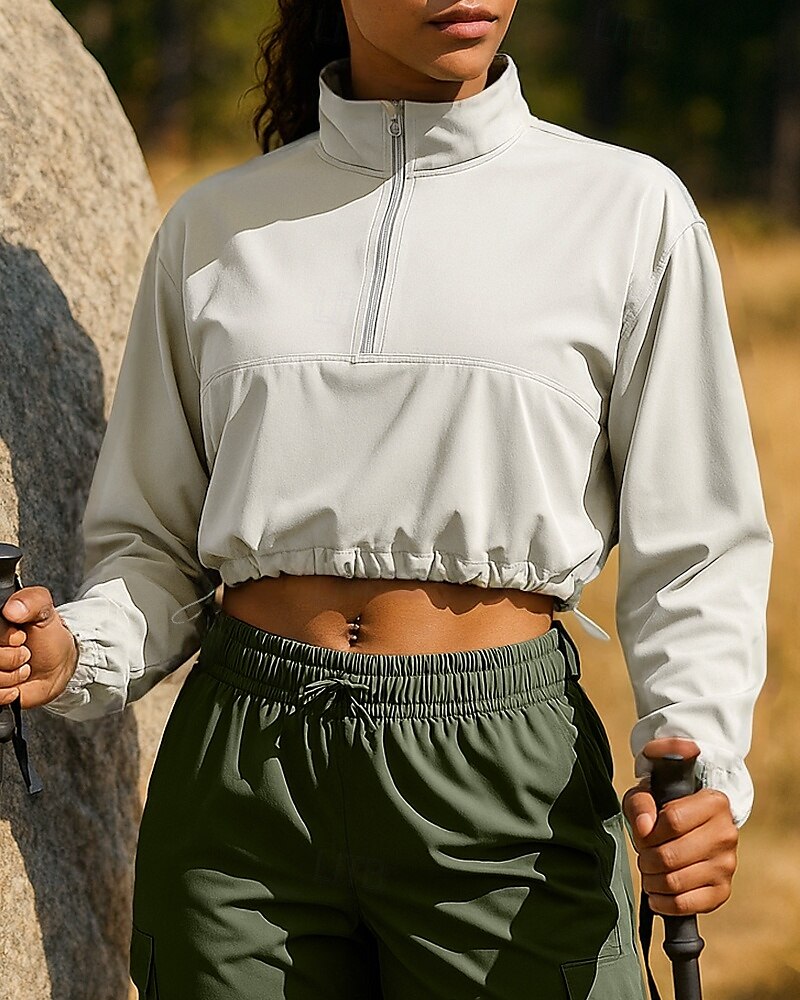 Mulheres Moletom com capuz Jaqueta de Trilha Jaqueta esportiva Ao ar livre Proteção Solar Respirável Secagem Rápida Roupas de caminhada Roupas de caminhada Outono Jaqueta Tênis Golfe Corrida Côr de 2025 por $28.99 –P13