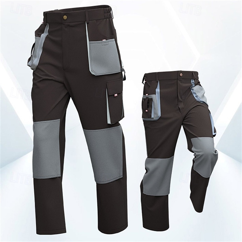 Herren Cargohosen Wanderhosen Regenhose zum Wandern Patchwork Frühling Herbst Außen Normale Passform Wasserdicht Winddicht Schnelltrocknend Leicht Hosen Reißverschlusstasche Braun Grün Camping 2026 - $35.99 –P3