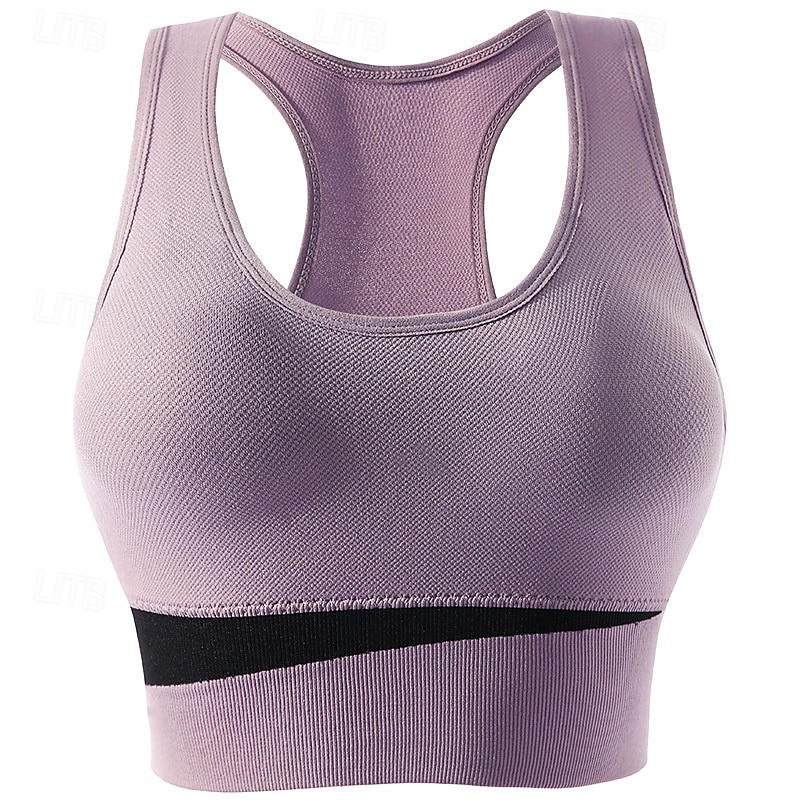Per donna Reggiseno da yoga Reggiseno sportivo Reggiseno Pilates Top reggiseno Sostegno e protezioni Senza cuciture Anti-vibrazione Senza fili Blocco di colori Sport Abbigliamento sportivo Nero Rosa del 2026 a $8.99 –P9