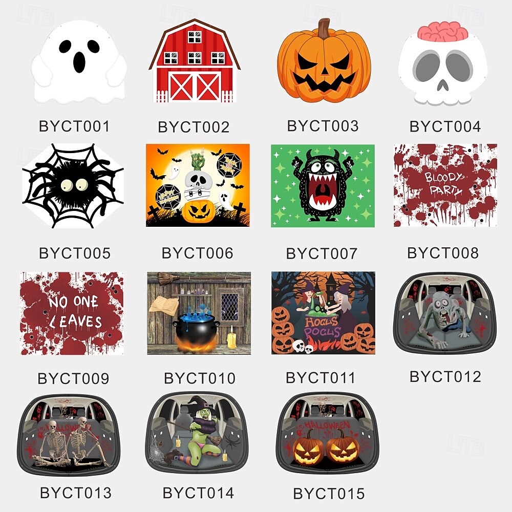 Halloweenská pochoutka do kufru auta, dekorace auta s duchy, halloweenské dekorace, halloweenská látková dekorace auta, halloweenská dekorace do kufru auta, dekorace s duchy a dýní, tapeta na zeď 2025 - $24.99 –P4