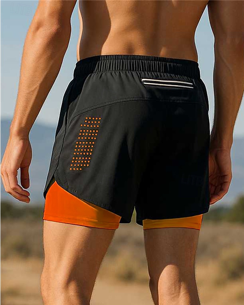 Homme short avec collants Patchwork Shorts Extérieur Sport & Loisir Occasionnel Respirant Séchage Rapide Léger Tennis Le golf Course Coupe régulière Tenue de sport Tenues de Sport Bloc de Couleur de 2025 ? $15.19 –P7