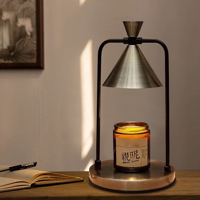 Lâmpada de vela de aromaterapia retrô, luminária de mesa de cabeceira regulável, preta, estilo moderno, lâmpadas LED, 110 V, 35 W, sem fumaça, uso interno de 2026 por $106.99 –P4