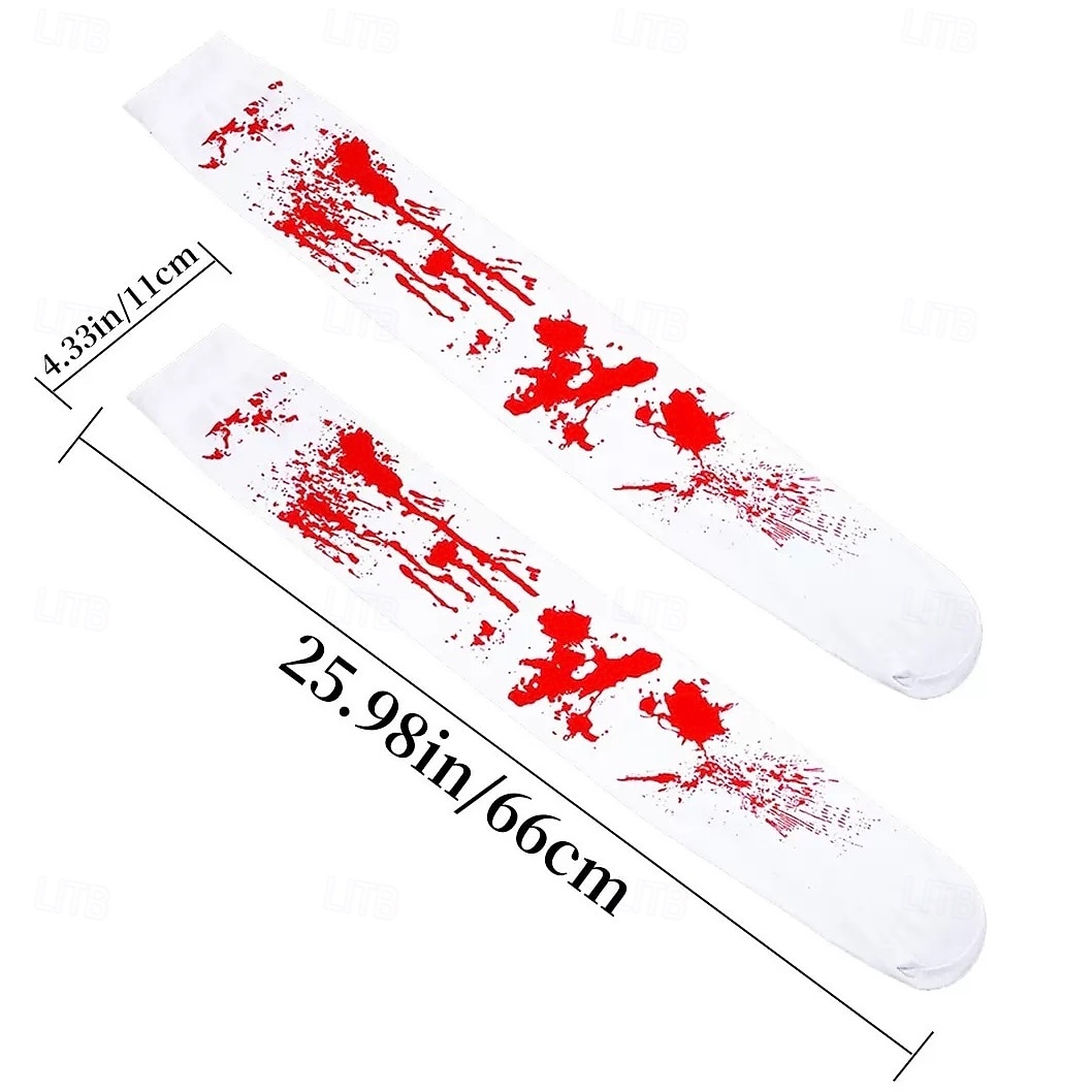 Kétrészes halloween parti véres kesztyű és vérfoltos zokni, tökéletes halloween cosplayhez, jelmezhez és ijesztő parti kellékekhez 2025 - $12.99 –P8