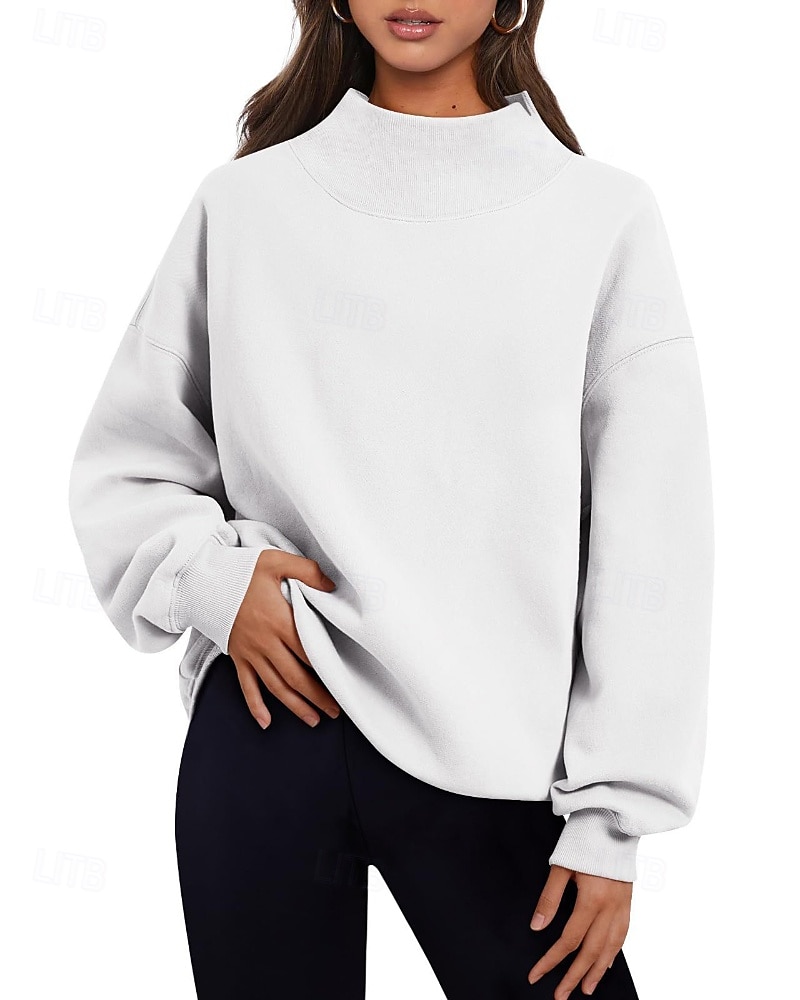 Női Blúz Sima Modern Hosszú ujj Körgallér Normál felsők Szabadság Alkalmi Fekete Fehér Arcpír rózsaszín Világosbarna Barna Ősz Tél 2025 - €23.99 –P16