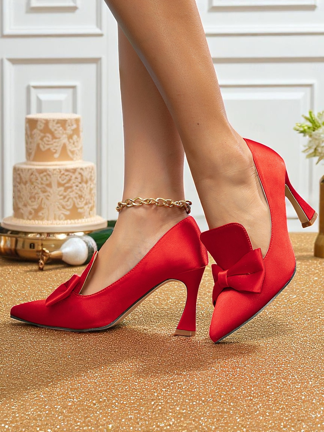 Women's 1950s Vintage Pink Satin Pointed Toe Pumps with Bow Accent, Elegant Stiletto Heels for Weddings and Formal Parties 2025 - $34.99 –P4