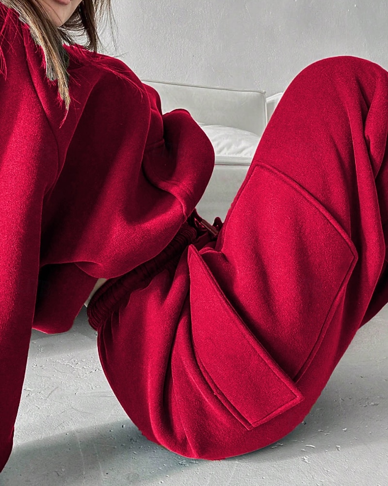 Mujer Tracksuit Pantalones Deportivo Pantalones de chándal Encaje Bolsillo Color sólido Trajes de Yoga Otoño Magenta Negro Gimnasio Ropa Deportiva Corriendo Mantiene abrigado Resistente al Viento 2025 - $35.99 –P8