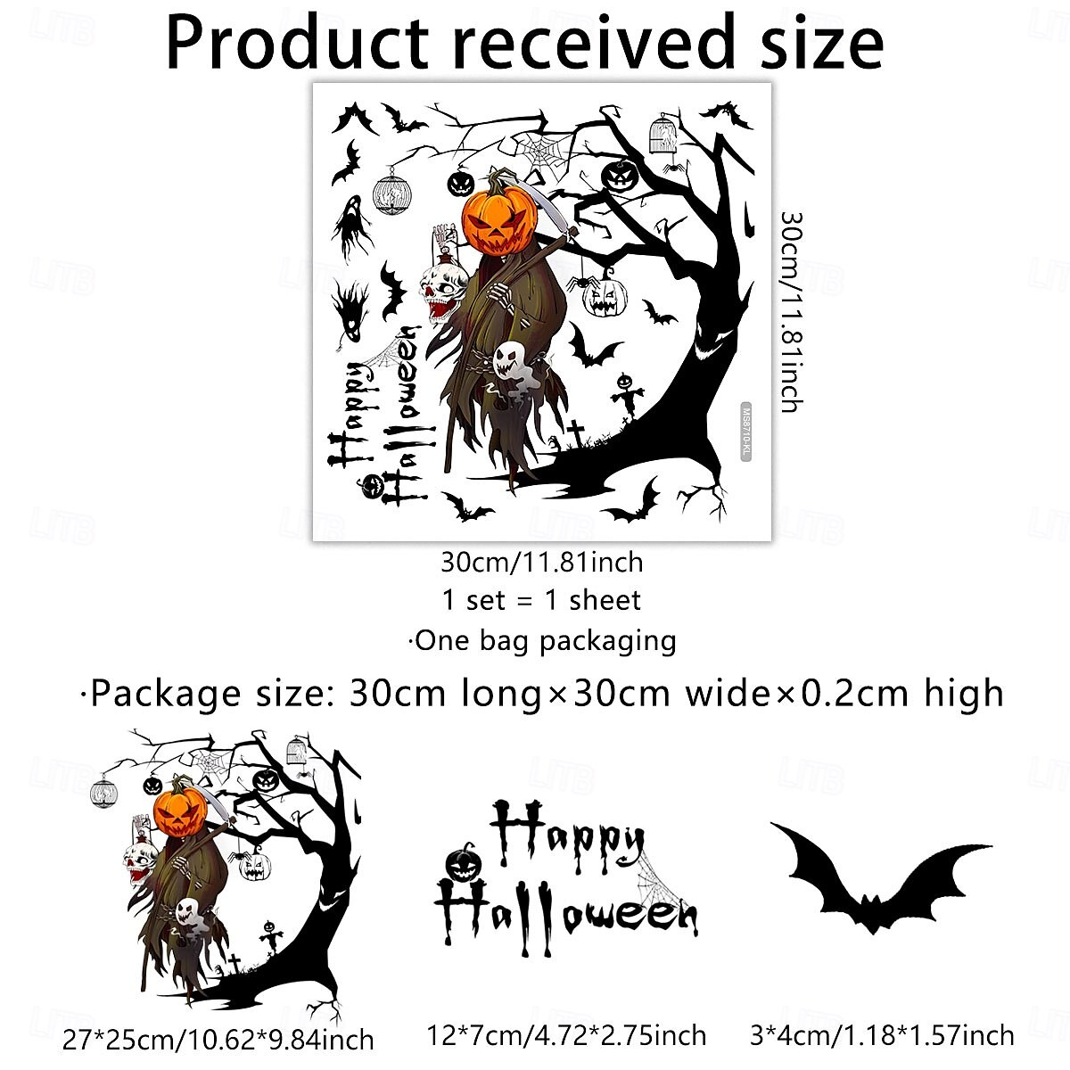 Halloween-wc-istuimen tarra, kurpitsa, aave ja lepakko, itseliimautuva kylpyhuoneen wc-kannen koristelu 2025 - $6.49 –P3