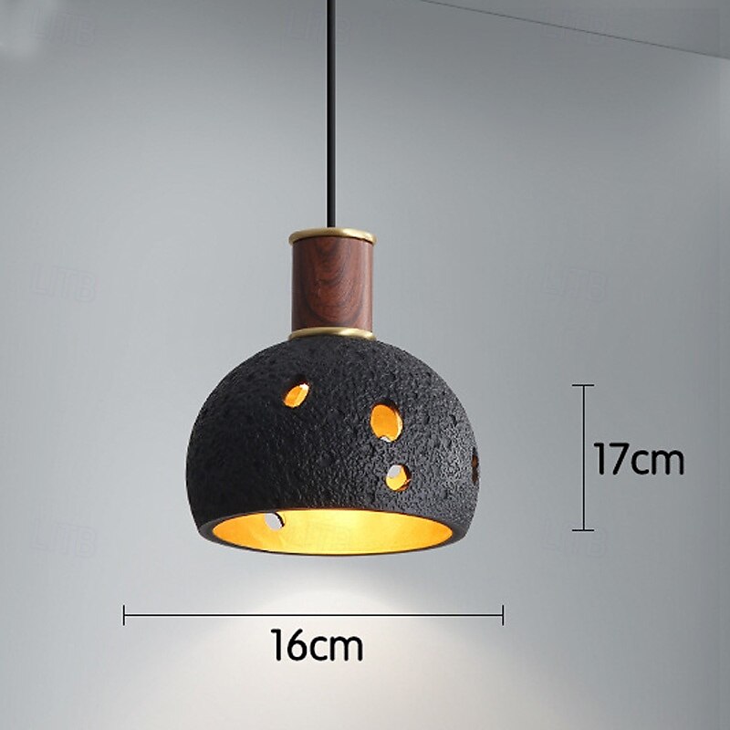 Luminária pendente de madeira para decoração de interiores, lustre de resina vazada, luminárias com altura ajustável, luzes suspensas para quarto, sala de estar, sala de jantar de 2025 por $151.99 –P4