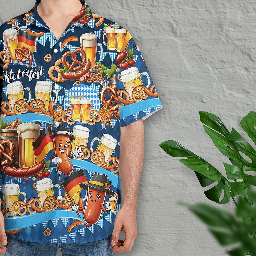 camisas havaianas Camisa Aloha Bávaro Munique Alemão Alpino Arte Gráfica para Homens Adulto Impressão 3D  para Carnaval Cerveja Oktoberfest Praia Férias Festa de 2026 por $23.99 –P15