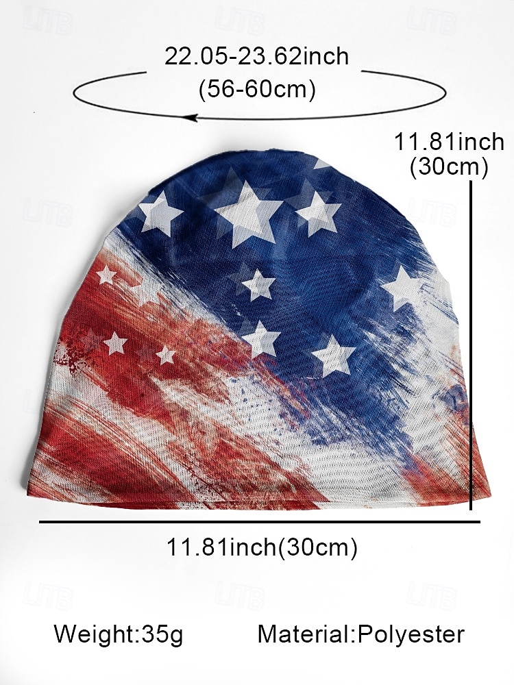 Dámská klobouková nákrčníková nákrčníková návleky s potiskem americké vlajky, dvojí použití - vlastenecký styl, měkký polyester, univerzální velikost, vhodná pro každodenní nošení, outdoorové aktivity a oslavy Dne nezávislosti. 2025 - $11.99 –P9