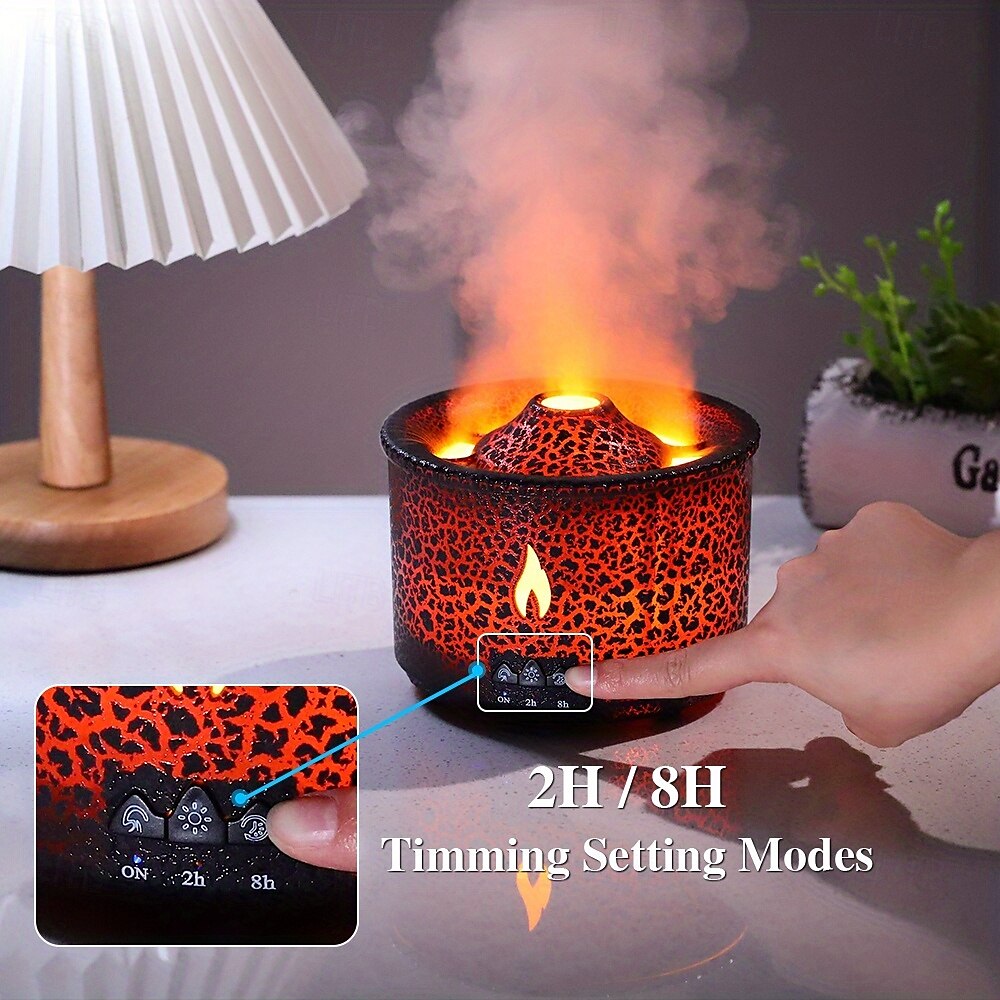 Volcanic Flame Aroma Diffuser with LED Night Light - Portable Essential Oil Humidifier Auto Shut-Off 2 Color Modes Ideal for Home & Office 2025 - $68.99 –P17
