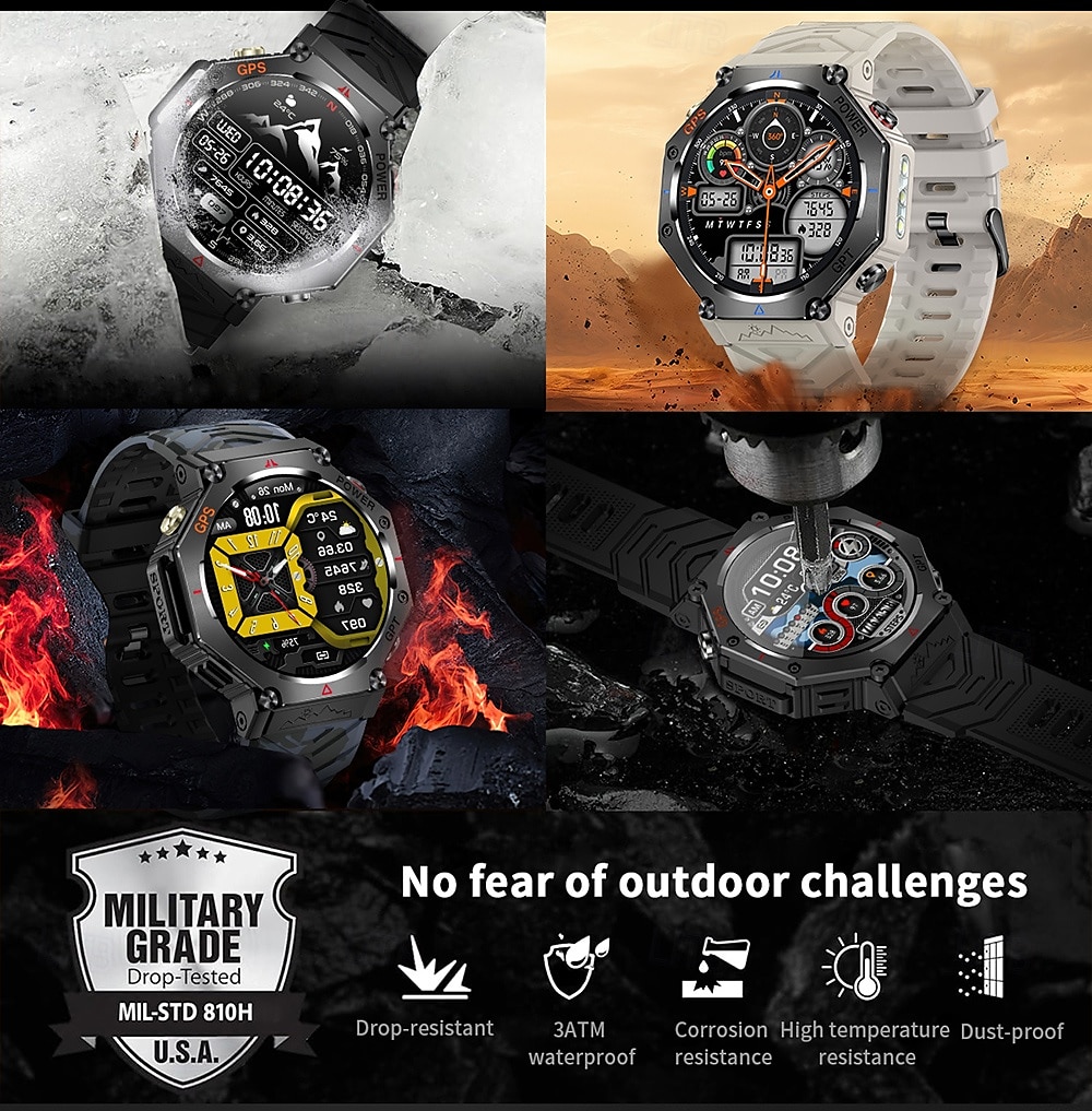 New ChatGPT AI assistant Smart Watch 5ATM Waterproof GPS Built-in Dual-band GNSS Compass Military Sport Smartwatch Men Woman 2025 - $53.99 –P11