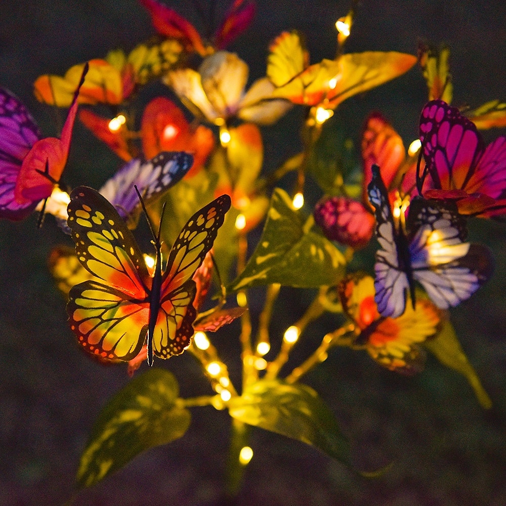 2 Pcs Solar Butterfly Tree Lights Outdoor Waterproof Pathway Lights for Wedding Party Villa Walkway Garden Lawn Camping Party Landscape Decoration 2025 - $26.99 –P9