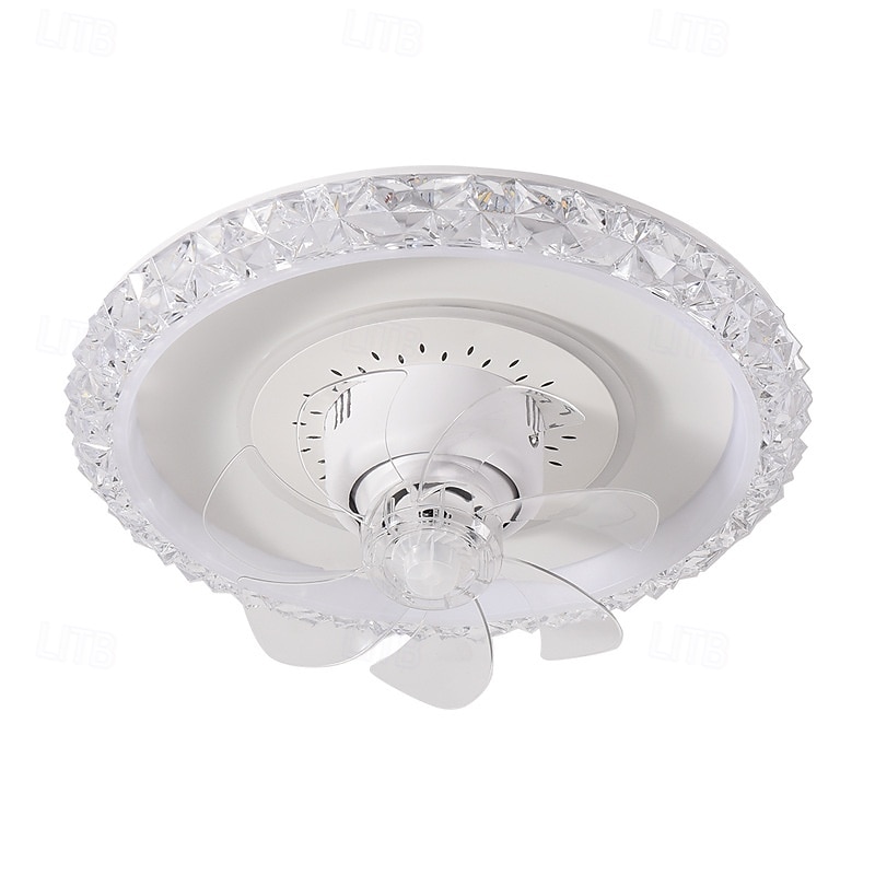plafondventilator met verlichting ronde ventilatorlamp met afstandsbediening led hanglamp ventilator voor woonkamer eetkamer plafondlamp 2025 - $236.19 –P7
