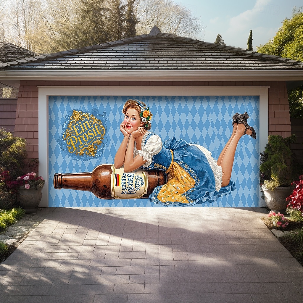 Oktoberfest utendørs garasjeportdeksel banner vakker stor bakteppedekorasjon for utendørs garasjeport hjem veggdekorasjoner arrangement fest parade 2026 - $32.99 –P4
