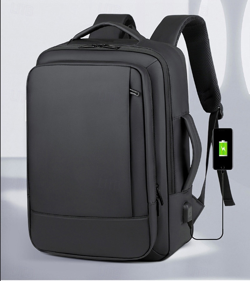 1 st herrryggsäck med expanderande oxford-funktion, stor kapacitet, USB-laddning, affärsryggsäckar för män, datorryggsäckar för män 2026 - $47.99 –P1