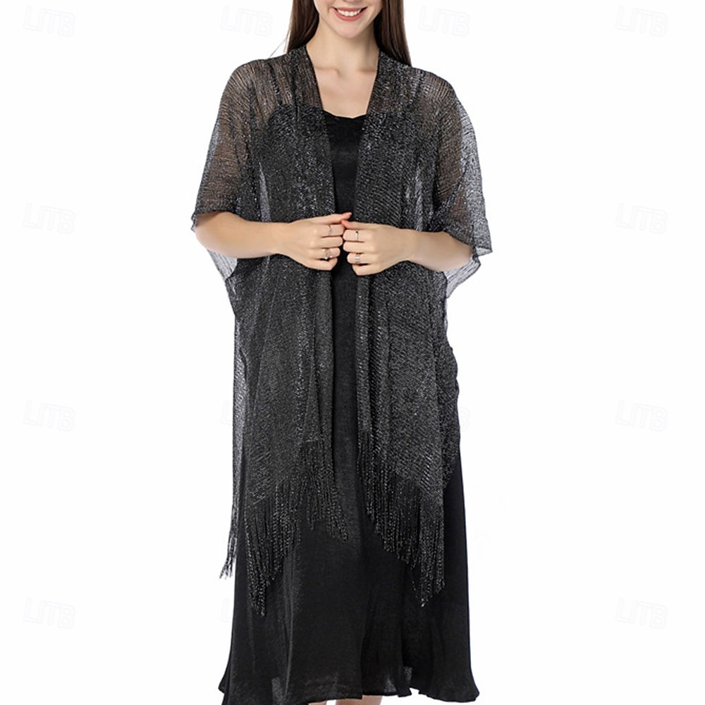 Capa Elegante de Proteção Solar para Mulheres com Mangas Curtas em Seda Imitada com Cor Pura para Casamento de Verão de 2025 por $20.99 –P7