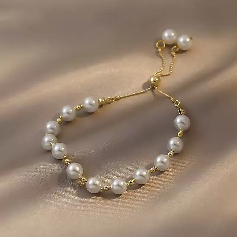Per donna Bracciale di perline Perline Prezioso Elegante Plastica Gioielli braccialetto Oro Per Feste del 2026 a $11.49 –P3