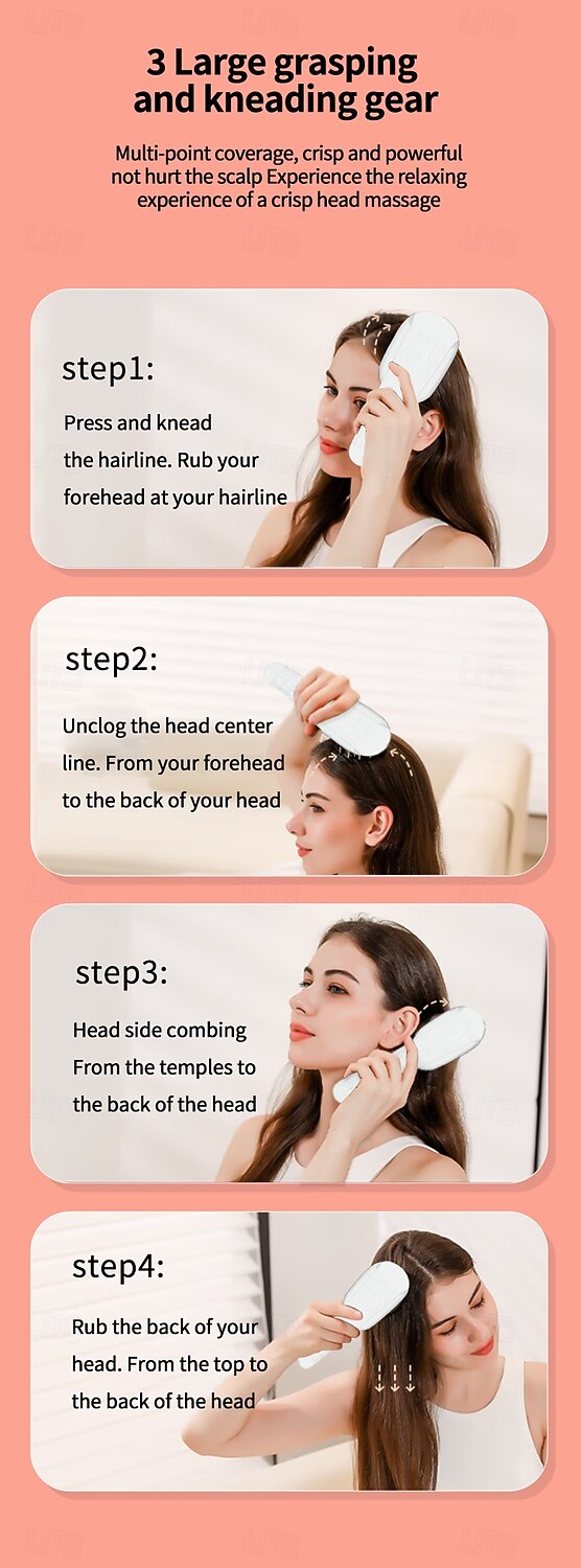 Valentijnsdag Cadeaus Voor Vrouwen Led Blauw Rood Lichttherapie Haarsmassager Borstel Scalp Massage Kam EMS Microcurrent Negatieve Ion Haar Kam 2026 - $88.99 –P10