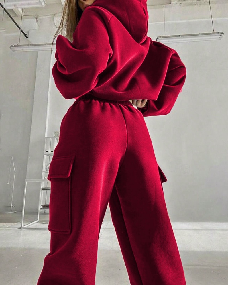 Mujer Tracksuit Pantalones Deportivo Pantalones de chándal Encaje Bolsillo Color sólido Trajes de Yoga Otoño Magenta Negro Gimnasio Ropa Deportiva Corriendo Mantiene abrigado Resistente al Viento 2025 - $35.99 –P6