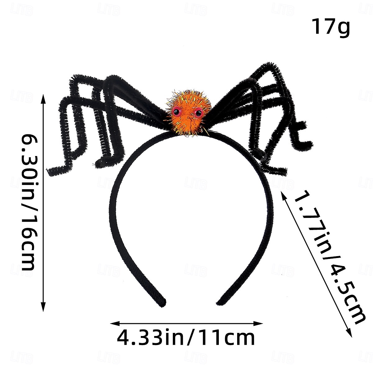 Halloween-hämähäkkipanta pörröisillä pom-pommilla, hauska hiusasuste juhliin, naamiaisiin, karkki vai keppokseen ja keppokseen &esitysproppu 2025 - $6.49 –P12