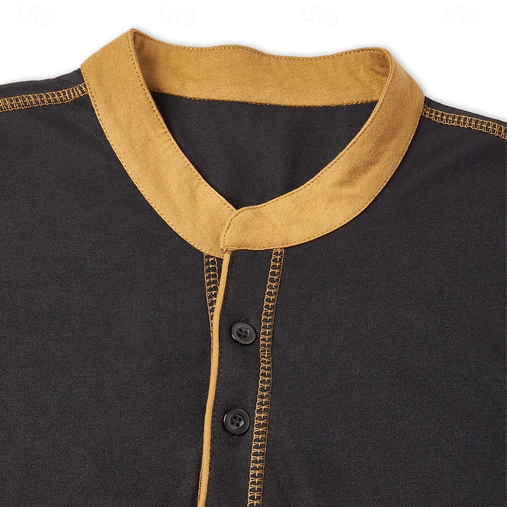 Per uomo Maglia Henley Maglietta Maniche Corte Patchwork Moda Designer Essenziale Doppio spago Cuciture a contrasto Linee decorative abbinate ai colori Henley Vacanza Streetwear Casuale Estate Tutte del 2025 a $19.99 –P6