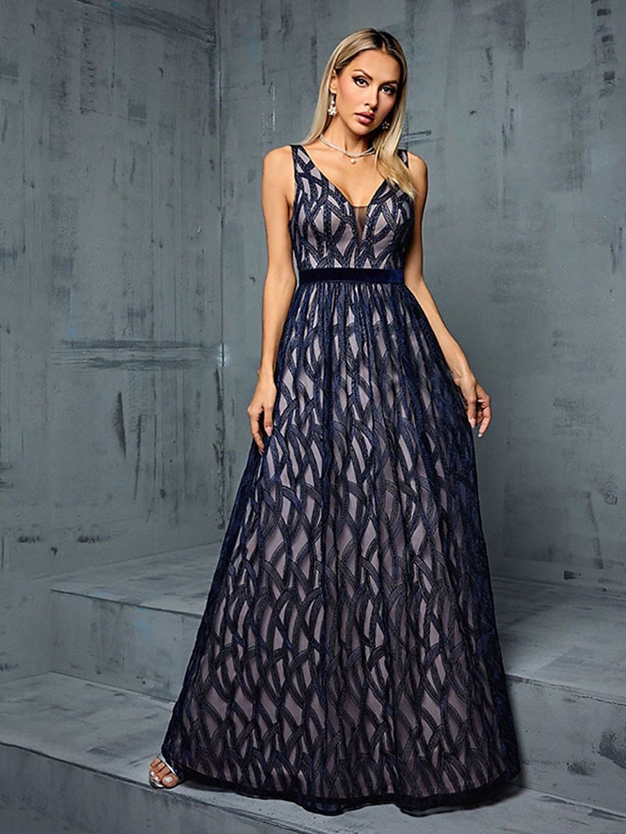 A-Line Quinceanera Dresses Elegant Dress Formal Wedding Floor Length Sleeveless V Neck Lace V Back with Pleats 2025 - $109.99 –P7