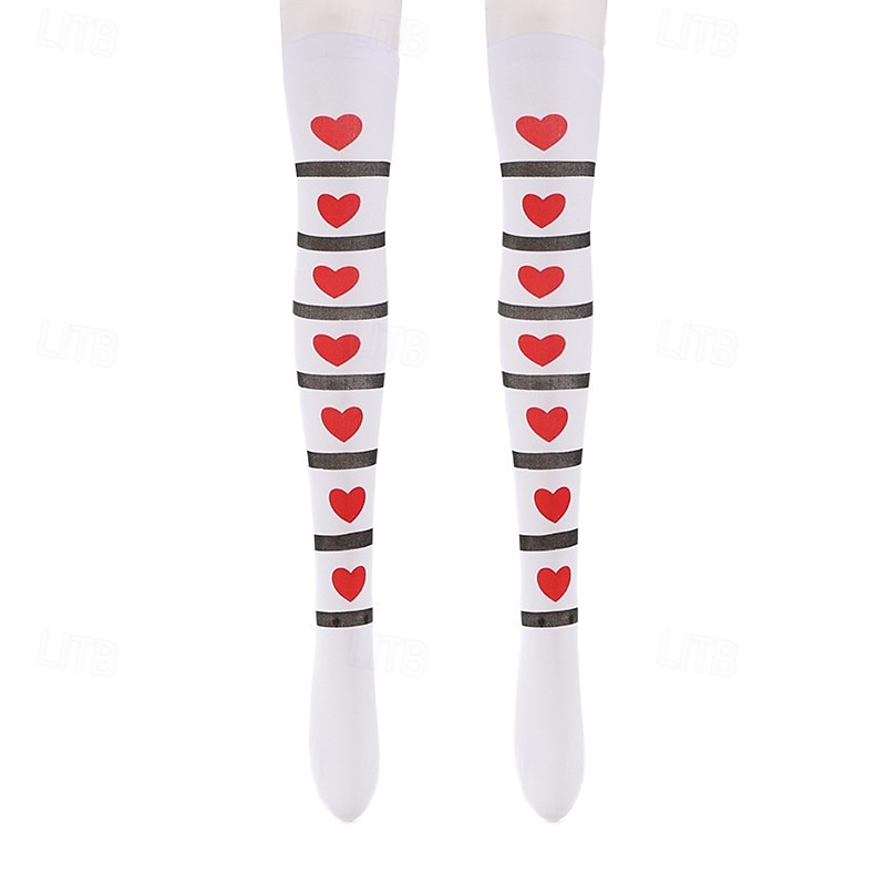 Alice in Wonderland حكاية خيالية ملكة القلوب الملكة الحمراء السم جوارب وجوارب نسائية الاكسسوارات جوارب طويلة تصل إلى الفخذ شخصيات القصص المصورة تأثيري الفيلم for نسائي للبالغين 2025 - $14.66 –P8