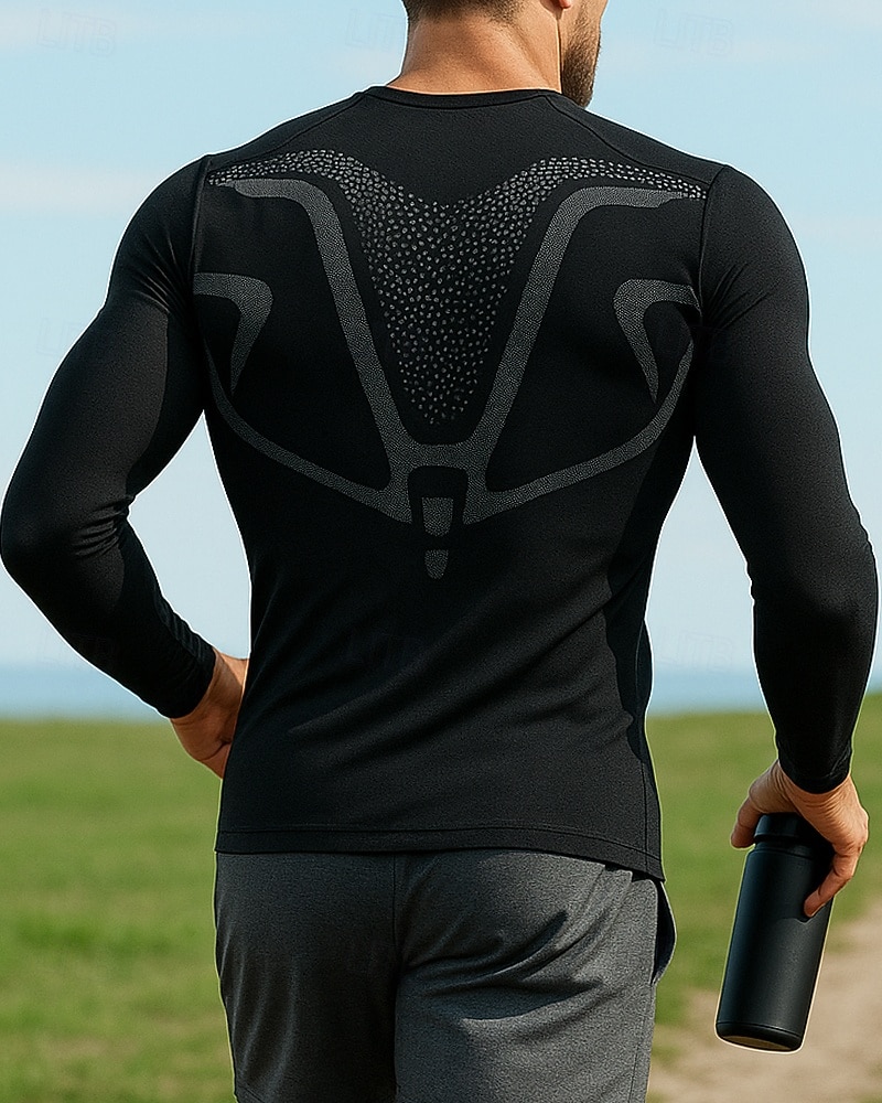 בגדי ריקוד גברים אחיד טישרט לריצה חולצת טניס קיץ אביב רזה שרוול ארוך ייבוש מהיר קל משקל אלסטי נושם טניס גולף ריצה שחור בגדי ספורט לבוש אקטיבי 2026 - $13.99 –P2