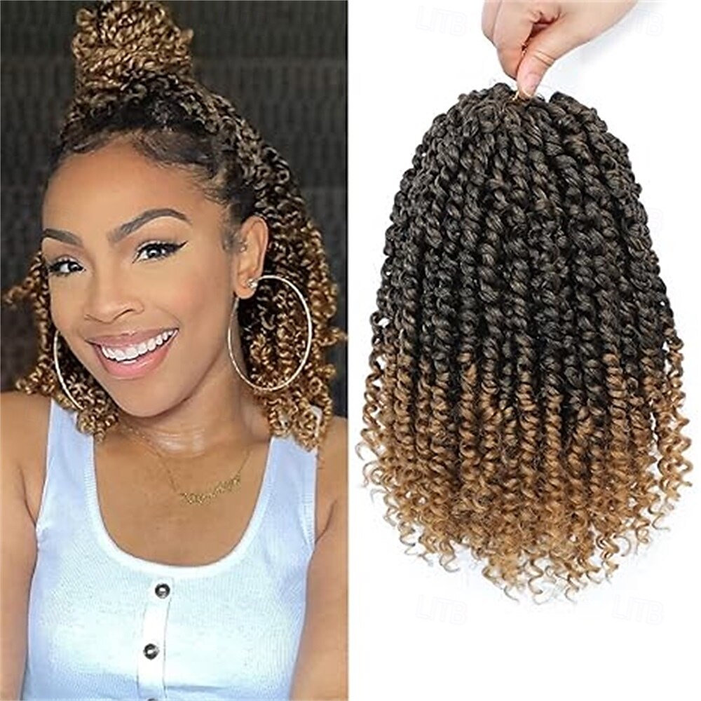 Pre-Twisted Passion Twist Hair 8 Packs 112 Strands Pre Looped Passion Twist Braiding Hair for Women Short Passion Twists Crochet Hair Synthetic Hair Extensions 2025 - $47.99 –P7