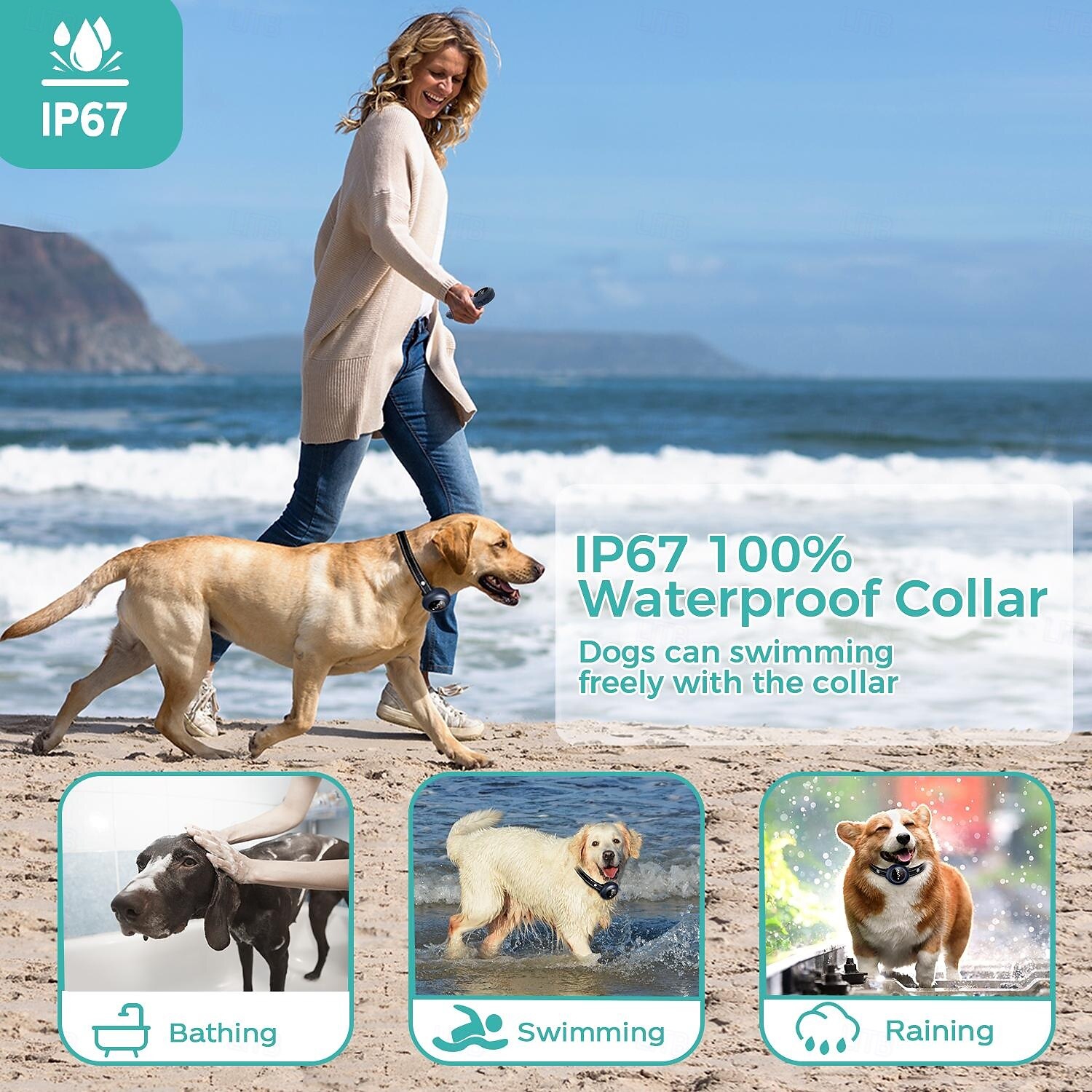 Collare di addestramento per cani 2 in 1 con telecomando, antiabbaio automatico, collare antiabbaio intelligente, collare antiabbaio automatico, collare elettronico ricaricabile impermeabile IP67. del 2025 a $76.99 –P7